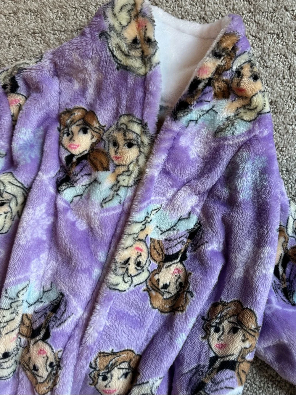 Kids Disney Frozen Purple Plush Fleece Robe